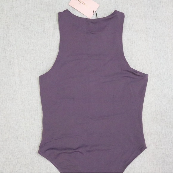 Shein Solid Purple Tank Bodysuit NEW - Picture 6 of 6